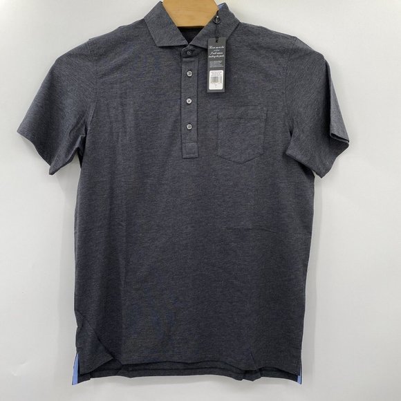 Greyson Men's Large Solid Grey Wicking Stretch Short Sleeve Polo Shirt - Picture 2 of 6